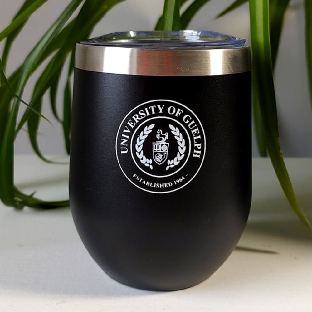 New Leed's Custom Drinkware University Of‎ Guelph Black Insulated Wine Tumbler